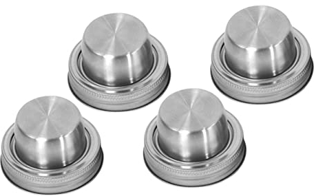 Zerodeko Lot de 4 Couvercles pour Bouteilles de Cocktail Shaker Bocal Mason Couvercles de Cuisine pour Salières Et Poivrières