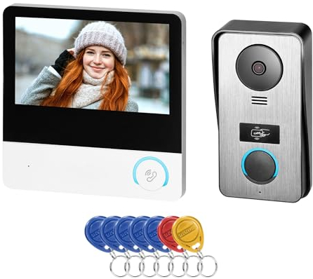 Miratic Video Türsprechanlage Einfamilien und Türsprechanlage mit Türöffner Full HD Bildschirm 7 Touch-Screen RFID Türsprechanlage mit Kamera IP 55