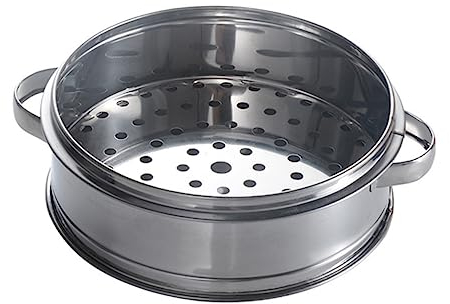 TOPBATHY bollos de vapor Vaporera portátil Vaporera ecológica vaporera de acero portátil bandeja de madera de pelo de acero inoxidable Metal respiradero