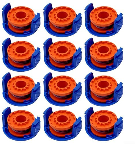 12 Pcs Trimmer Replacement Spool Line with Spool Cover Compatible with MacAllister MGTP18Li 1.5mm 1x2.5m Grass Trimmers
