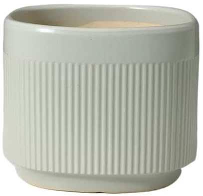 Blumentopf Blumentöpfe, verdickte, atmungsaktive, viereckige, hellgraue Keramik-Blumentöpfe, einfarbig, einfache Pflanzgefäße for den Anbau grüner Pflanzen im Innen- und Außenbereich Übertopf(M)