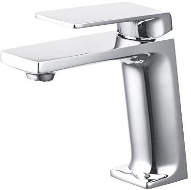 IMEX - Grifo Monomando Lavabo | Grifo Baño Mezclador Agua Fria y Caliente | Grifo para Baño Acero Inoxidable y Ahorro de Agua sobre Encimera | Serie Fiyi | Color Cromado