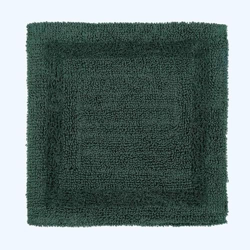 HOMESCAPES Tapis de Douche en Coton, Tapis de Sortie de Douche 50x50 cm, Tapis de Bain Vert Mousse