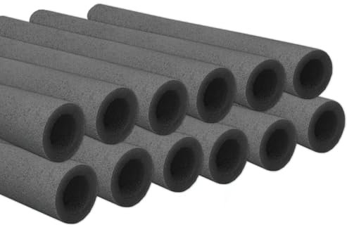 Baunsal® Schaumstoffrohre 12 x Ø 25/48 mm x 92 cm schwarz für Netzstangen des Trampolin Schaumstoffrohre Trampolin Stangenschutz Trampolin Schaumstoffrohre Schaumstoffrohr Trampolin Schaumstoff