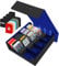 POKIENE Trading Card Storage Box with Drawers, Detachable Labels, for TCG, MTG, PTCG, Sports Cards (Black Blue)