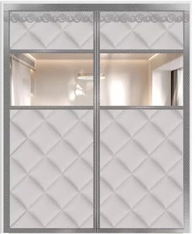 YHHLWXMDZ Thermovorhang Tür Winter, Magnetischer Türvorhang Kälteschutz, PU-wasserdichte Material-Isolierungstürvorhänge, Thermovorhang tür(Gray,160x250cm/62x98in)