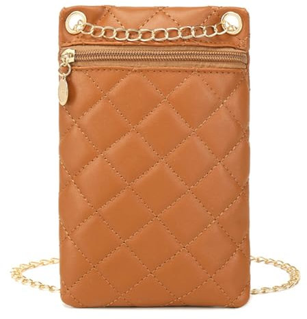 APMGONT Handy Umhängetasche Damen, Handytasche zum Umhängen Klein PU Leder Tasche Damen Handy Crossbody Tasche Multifunktionale Handytasche Umhängetaschen Geldbeutel für Mädchen Frauen (Dunkelbraun)