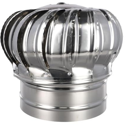 Edelstahl-Schornstein-Spinner-Haube, drehbar mit Wind, verdickte feste Füße für Lüftungsrohre, Schornsteine (Ø110 mm)