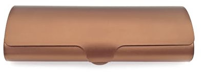 JZK Schlankes Brillenetui aus Aluminium, leichtes Hartschalen-Brillenetui für Kurzsichtigkeitsbrillen für Männer und Frauen, Brillenbox mit Schnappverschluss, Brillenschutzetui, braun