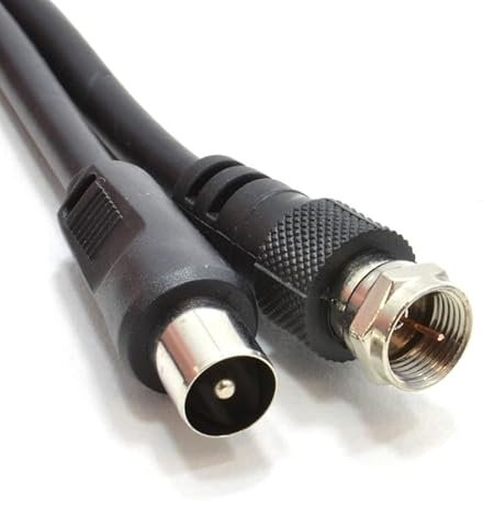 Digital TV Aerial Fly Lead – Coax to F Plug Cable – High Speed Signal Transmission – Durable and Reliable Connection – Ideal for TVs, Set-Top Boxes, and Satellite Receivers – Easy to Install- 2M