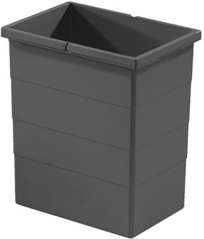 Hailo Inneneimer 1137669 | 20L Mülleimer-Einsatz mit Henkeln | Kunststoff-Abfallbehälter dunkelgrau | 320 x 226 x 350 mm | Ersatz-Eimer für Abfallsysteme Cargo-Soft Raumspar-Tandem Separato K