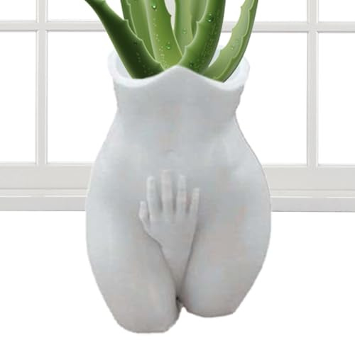 Vase aus Blumen in Form eines weiblichen Körpers - Blumenvase mit Körperkunst, Originalblumenvasen, Harz Blumentopf, Frauentopf, lustige Pflanzen für Innenräume, Blumen in Form von