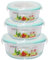 Otyma Lot de 3 récipients hermétiques en verre trempé, passent au micro-ondes et au réfrigérateur – 600 ml, 950 ml, 1 200 ml – Sans BPA (1, rond)