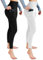 Leafigure 2er Pack Sport Leggings Damen High Waist Sporthose Damen Mit Taschen Gym Leggings Blickdicht für Sport Yoga Schwarze/Weiß SM