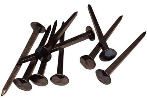 Unghie di ancoraggio, lunghezza 60 mm, set da 10 pezzi, chiodi con testa martellata, chiodi forgiati forgiati, finitura anticata, superficie blu-nera