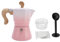 BAOFUYA Coffee Pentola in Lega di Alluminio, Caffettiera Italiana da 150 Ml di Valvola Singola con Cucchiaio di Distributore di caffè per Rido (rosa sfumato)
