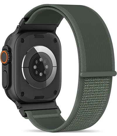 Higgs Cinturini Trail Loop Nylon Compatibile con Cinturino Apple Watch 44mm Ultra/Ultra 2 49mm 42mm 45mm 46mm, Regolabile Nylon Sportivo per iWatch Serie 10 9 SE/2 8 7 6 5 4 3 2 1 Uomo