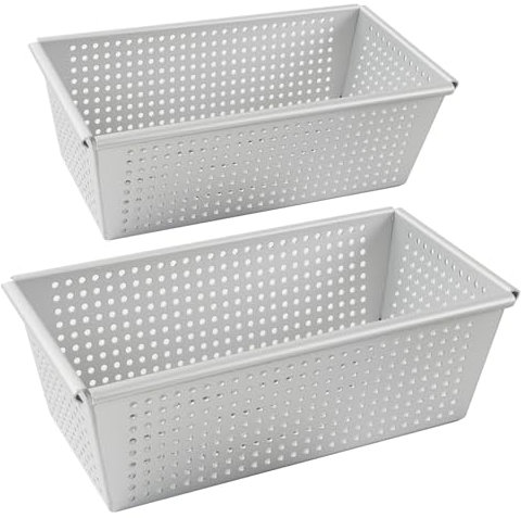 Auddemg Moules à Pain de mie en Aluminium Anodisé, Moule à Cake Rectangulaire pour Gâteaux Pâtisserie Brioche, Lot de 2 (30 cm + 25 cm), Argent