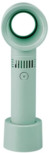 Lifetime Air Mini Ventilator ohne Blätter 3 Stufen – Fan USB wiederaufladbar – Tischventilator klein und tragbar – Leiser Ventilator für Büro und Zuhause – Kleiner Ventilator kompakt – Grün