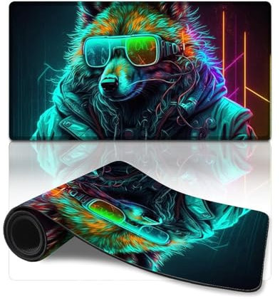 Large Gmaing Mouse Pad Tech Wolf Long XXL Mouse Pads (40X75cm) Mice Pad Computer PC Laptop Gaming Office Home Desk Accessory Gadget