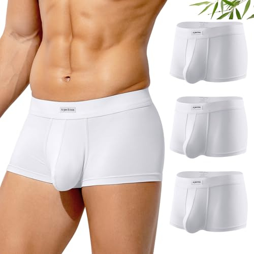 Arjen Kroos Boxer Bambou Homme Lot de 3 Calecon Homme sans Étiquette, Respirant, Doux et Extensible