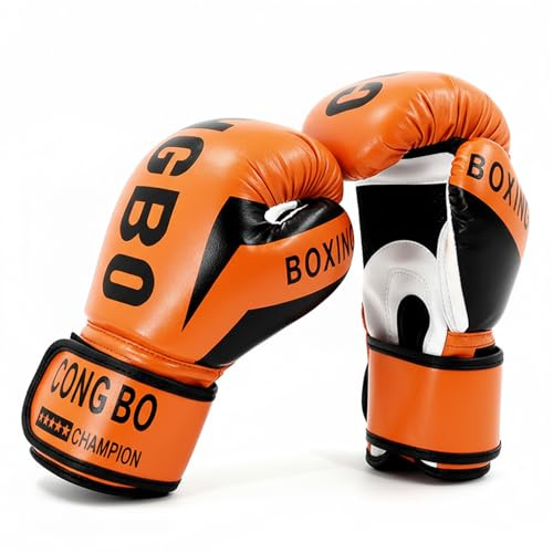 Guantes de Boxeo, Guantes Boxeo para Niños, 6 oz, 3 a 12 años, Naranja