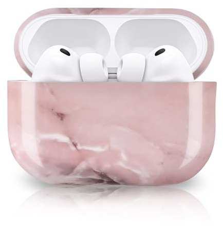 Newseego für Airpods Pro 3 Hülle, Marmor Airpods Pro 3. Generation Case Harte PC Schutzhülle mit Marmormuster Ultradünn Vollschutz Stoßfest für AirPods Pro 3 Rosa