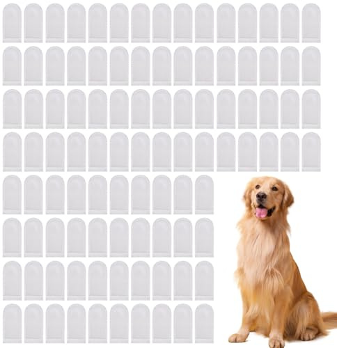 JYNXOR 100 Stück Hundezahnbürste, Fingerzahnbürste Hund, Einweg, Pet Finger Zahnbürste für Hunde Katzen Zahnpflege, Zahnreinigung Anti-Plaque Haustierzahnbürste
