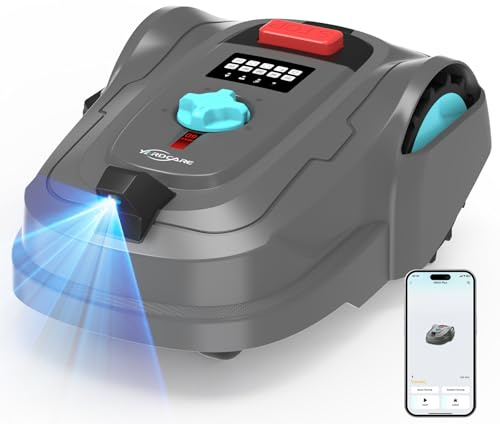 YARDCARE M800Plus Robot tagliaerba senza filo perimetrale, fino a 800 m², posizionamento GPS + visione IA, percorsi a U, robot tosaerba con App, ricarica automatica, rilevamento di 150 ostacoli