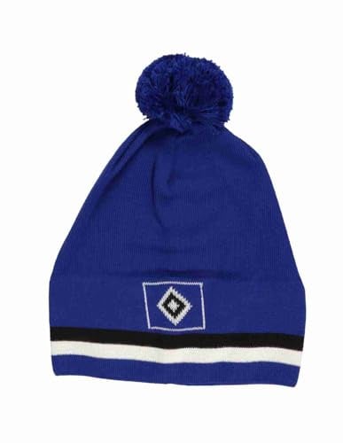 Hamburger SV HSV Mütze Bommelmütze Wintermütze für Kinder, blau, Baumwolle (DE/NL/SE/PL, Numerisch, 55, Blau)