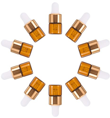 NUOBESTY Tropfflasche aus Glas 30 Stück 1 ml mit Pipette für Ätherische Öle und Körperlotionen für Reise und Tägliche Anwendung