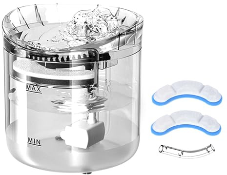 Bassin d'eau pour Chats, Fontaine Automatique 2L Transparente - Capacité Importante, Filtration Triple, pour Chiens Et Chats (Mode général)