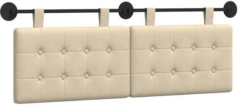 vidaXL Hängendes Kopfteil Stoff, Stylisches hängendes Kopfteil für Schlafzimmer, modern und platzsparend, gepolstert und wandmontiert