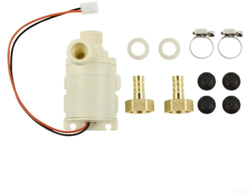 Hoppipola 12V DC Hot Water Circulation Pump, Silent Brushless Motor up to 100°C, Amphibious Design for Solar Heating Systems