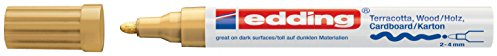 Edding 4000 Lackmarker mit matter Tinte - 1 Marker - Rundspitze 2-4 mm - Gold - zum Schreiben und Dekorieren auf rauen, dunklen oder porösen Oberflächen - ideal für Terrakotta, Pappe, Holz