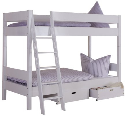 Etagenbett Stefan, Massivholz, weiß lackiert