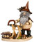DWU Original Erzgebirgischer Räuchermann® Waldwichtel auf Brett groß Sägebock Natur - inkl. Original Crottendorfer Räucherkerzen #898