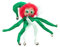 Anstecker Clown 11cm grün/weiß