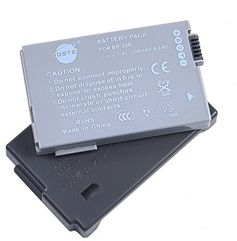 BP-208 DSTE Spare Battery Compatible for Canon DC40 DC50 DC51 DC95 DC100 DC200 DC201 DC210 DC211 DC220 DC230 Elura 100 FVM300 IXY DVS1 MVX1Si MVX430 MVX450 MVX460 Optura S1 VIXIA HR10