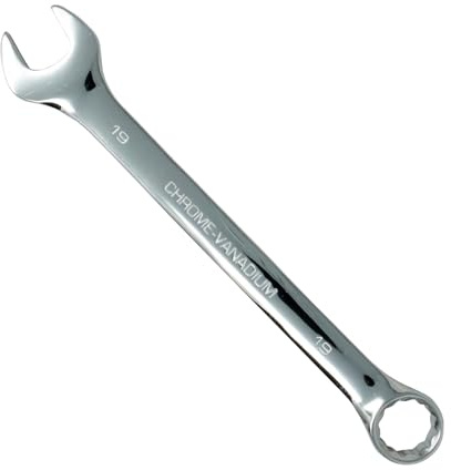 Dapetz ® 19mm Combination Spanner Open End Spanner Chrome Vanadium Steel Metric Wrench Spanner Hand Tool