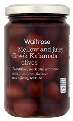 Kalamata Toda Aceitunas Griegas Waitrose 300G - Paquete de 4