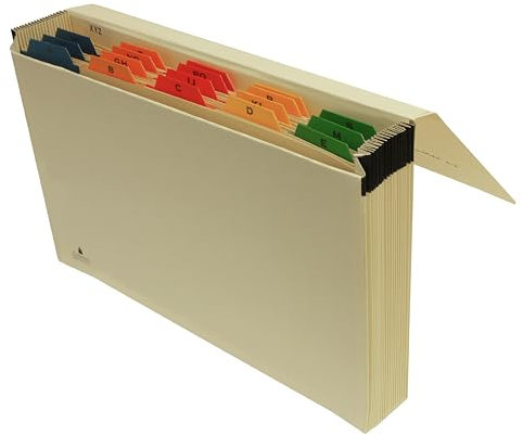 Cathedral Products | 19 Pocket Manila Expanding File With Lettered Tabs A-Z,Brown