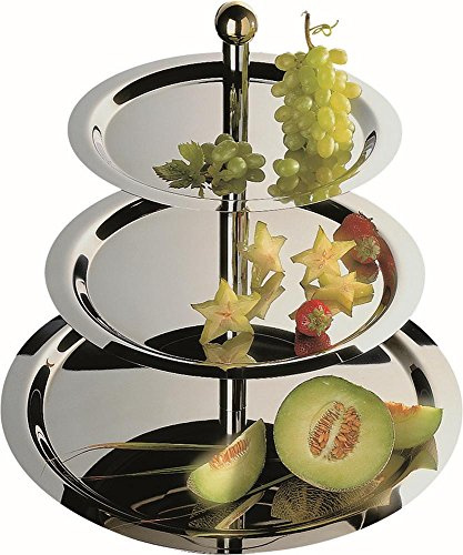 APS 33248 Etagère FINESSE, 3-stufig, Durchmesser 48/38/32 cm, Höhe 50 cm, 18/0 Edelstahl, Made in Germany