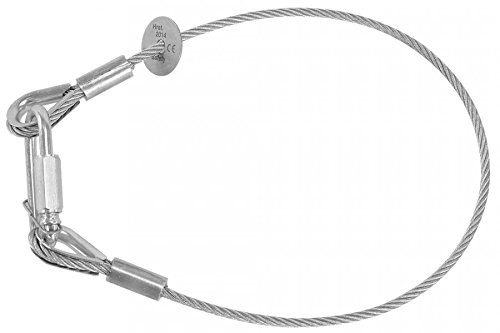 Riggatec Sicherungsseil | Drahtseil Safety 100 cm Länge x 5 mm Stärke bis 25 kg Traglast | Stahlseil mit beidseitigen Kauschen für Stage Bühnenbeleuchtung | Heavy Duty Sicherung