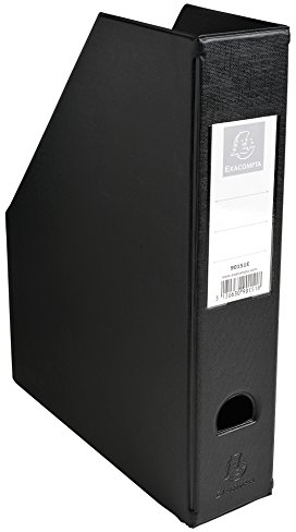 Exacompta 90151E 10er Pack Stehsammler DIN A4 7cm breit aus festem Karton mit PVC Bezug und aufgeklebtem Rückenschild und Griffloch perfekt zur Aufbewahrung von Zeitschriften Katalogen schwarz