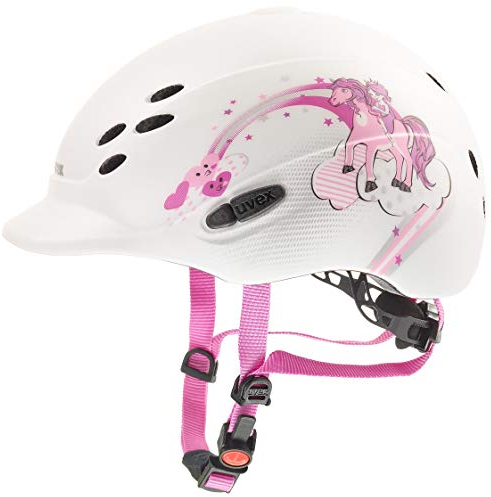 uvex onyxx - leichter Reithelm für Kinder - individuelle Größenanpassung - optimale Belüftung - princess white matt - 49-54 cm