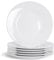 Argon Tableware 12x White 15.4cm (6 Inch) Wide Rimmed Side Plates - Desert Serving Dinner Set Bread Plate - Dishwasher and Microwave Safe Ceramic