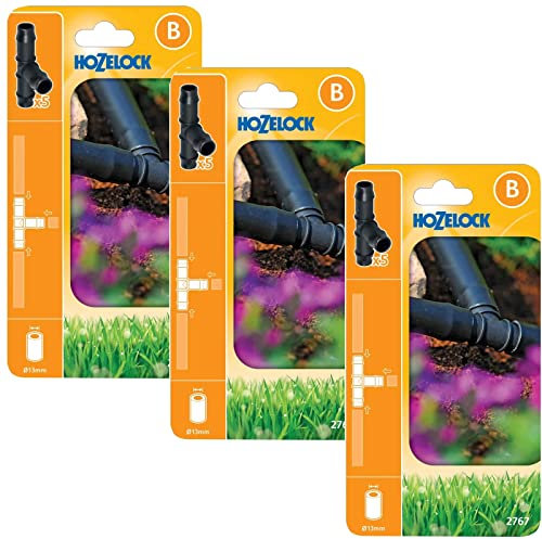 15 x Hozelock 2767 T Tee 3 Way Connector 13mm Micro Irrigation Garden Watering