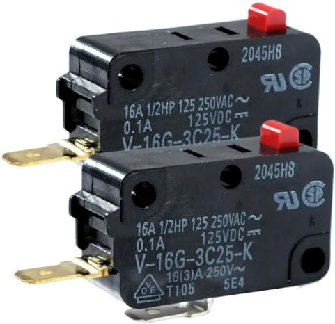 2-Pack (Mini Micro Switch) Microwave Oven Door Switch Replacements WB24X10038 WB24X10076 GSM-V1603A2 28QBP0497, FA63