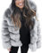iHENGH Damen Herbst Winter Bequem Mantel Lässig Mode Jacke Frauen Faux nerz Winter mit Kapuze Neue kunstpelz Jacke warme Dicke Oberbekleidung Jacke(Grau, XL)